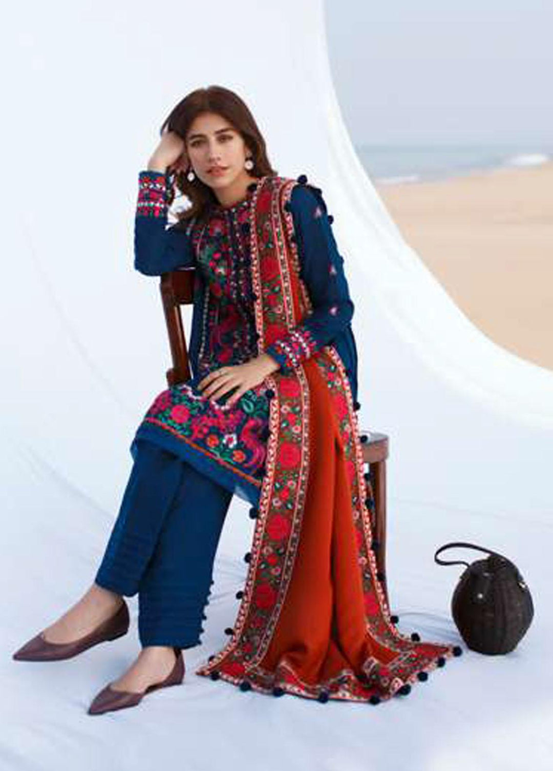 Sahel By Zaha Embroidered Khaddar Suits Unstitched 3 Piece ZKS21S ZW2-21-04 ZANKAI - Winter Collection