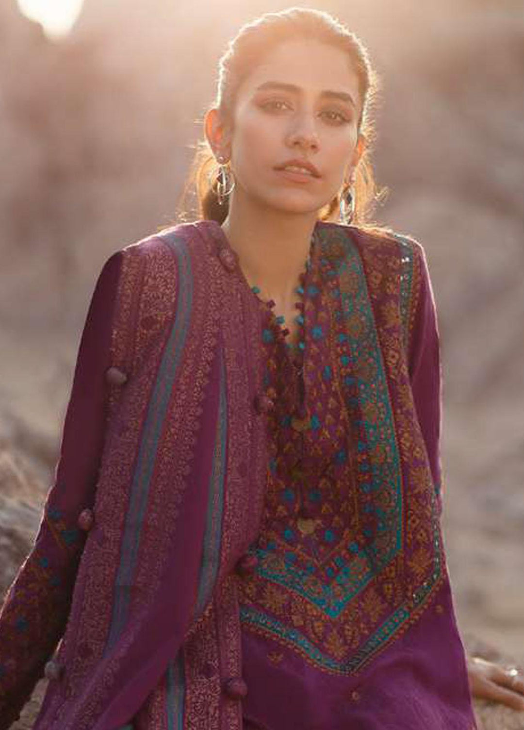 Sahel By Zaha Embroidered Khaddar Suits Unstitched 3 Piece ZKS21S ZW2-21-08 GULELAI - Winter Collection