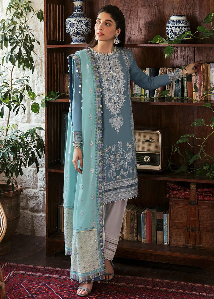 Zaha By Khadijah Shah Embroidered Lawn Suits Unstitched 3 Piece ZKS22F ZF-22-01 MAHTAB - Festive Collection