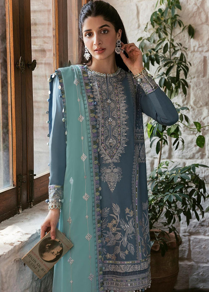 Zaha By Khadijah Shah Embroidered Lawn Suits Unstitched 3 Piece ZKS22F ZF-22-01 MAHTAB - Festive Collection