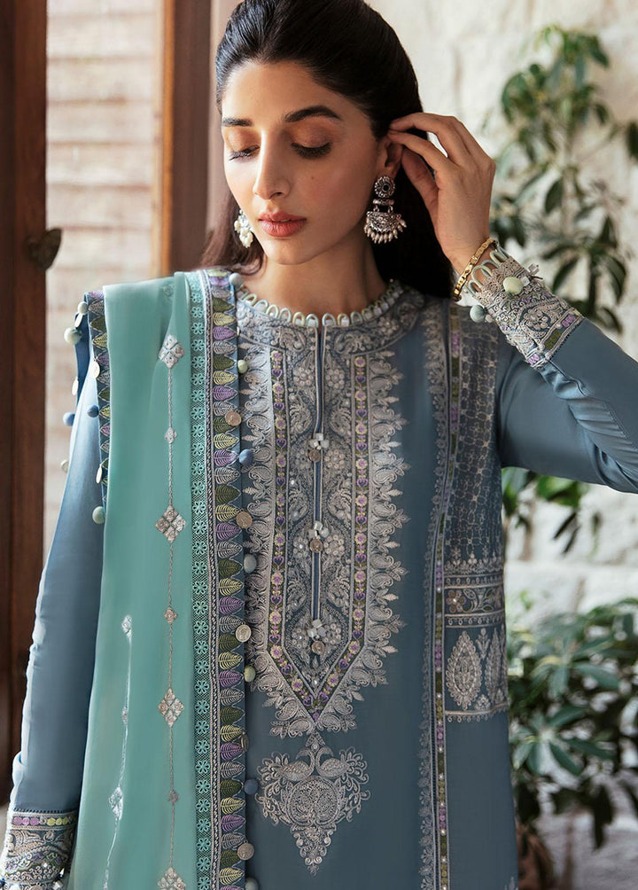 Zaha By Khadijah Shah Embroidered Lawn Suits Unstitched 3 Piece ZKS22F ZF-22-01 MAHTAB - Festive Collection