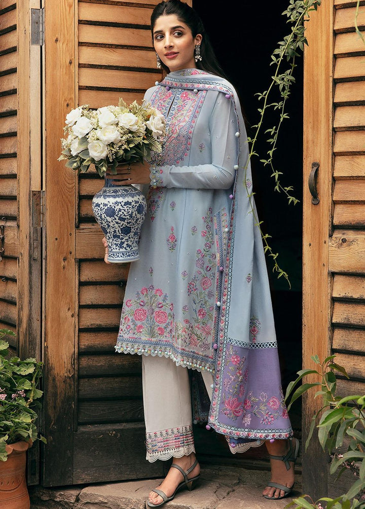 Zaha By Khadijah Shah Embroidered Lawn Suits Unstitched 3 Piece ZKS22F ZF-22-03 NARINA - Festive Collection