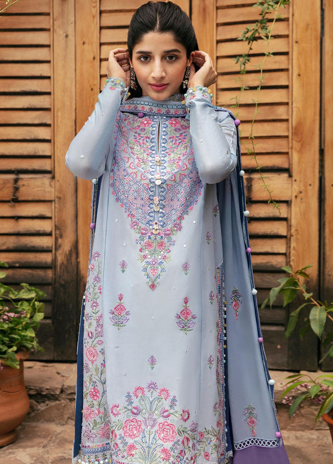 Zaha By Khadijah Shah Embroidered Lawn Suits Unstitched 3 Piece ZKS22F ZF-22-03 NARINA - Festive Collection