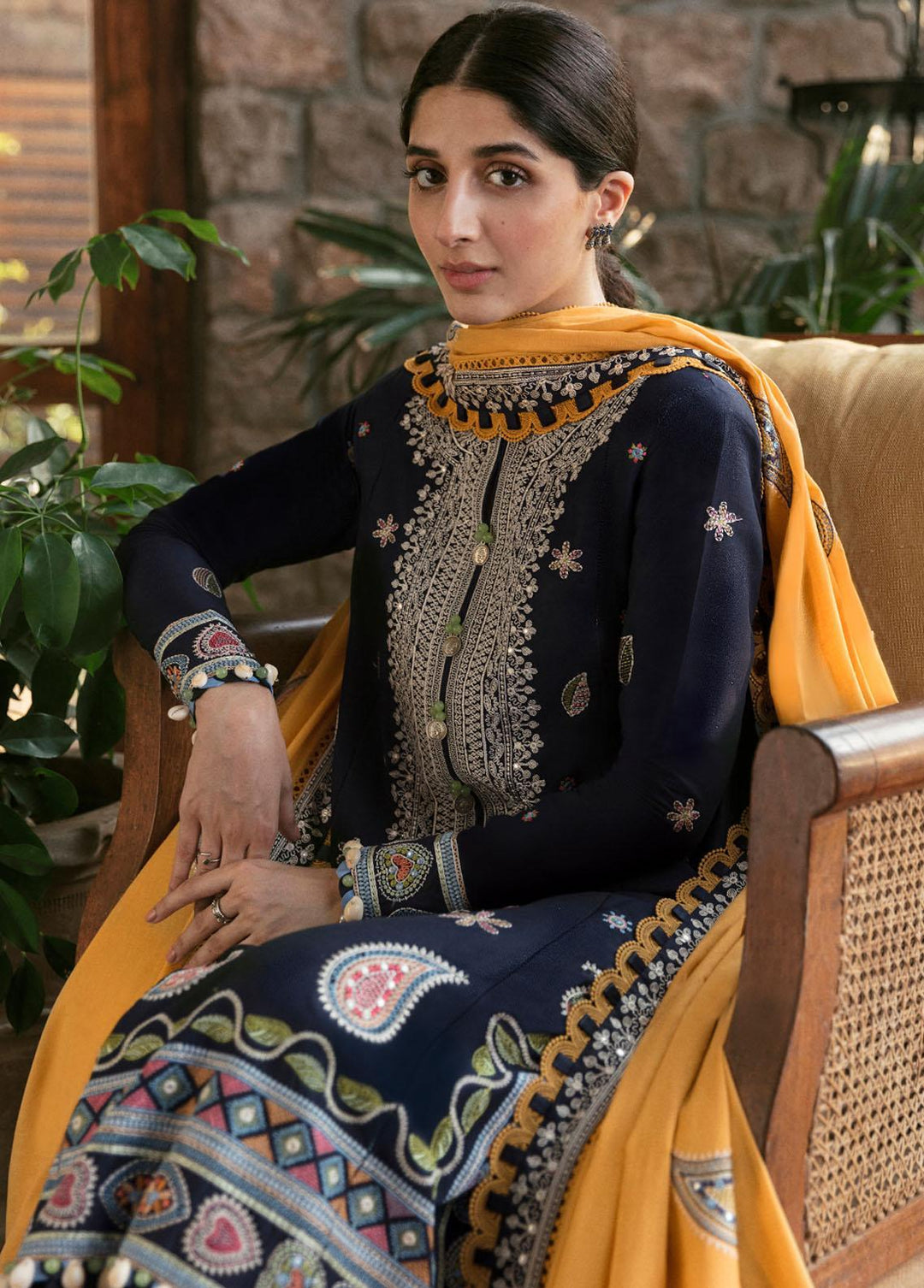 Zaha By Khadijah Shah Embroidered Lawn Suits Unstitched 3 Piece ZKS22F ZF-22-04 VEJAH - Festive Collection