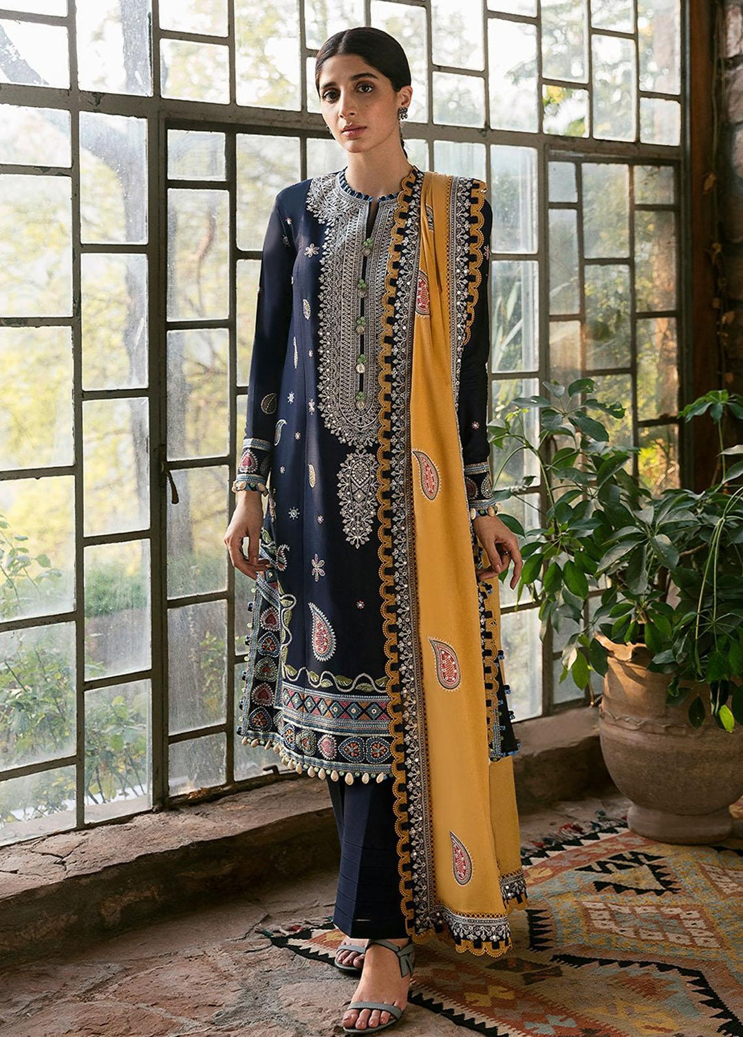 Zaha By Khadijah Shah Embroidered Lawn Suits Unstitched 3 Piece ZKS22F ZF-22-04 VEJAH - Festive Collection