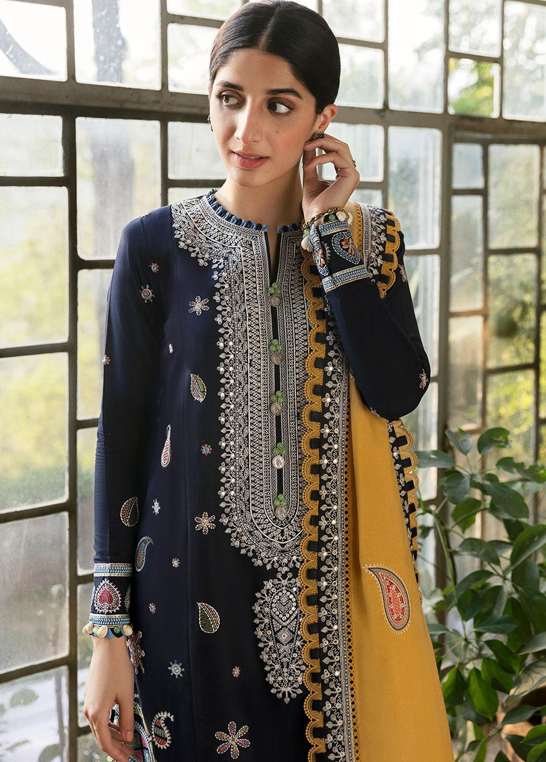 Zaha By Khadijah Shah Embroidered Lawn Suits Unstitched 3 Piece ZKS22F ZF-22-04 VEJAH - Festive Collection