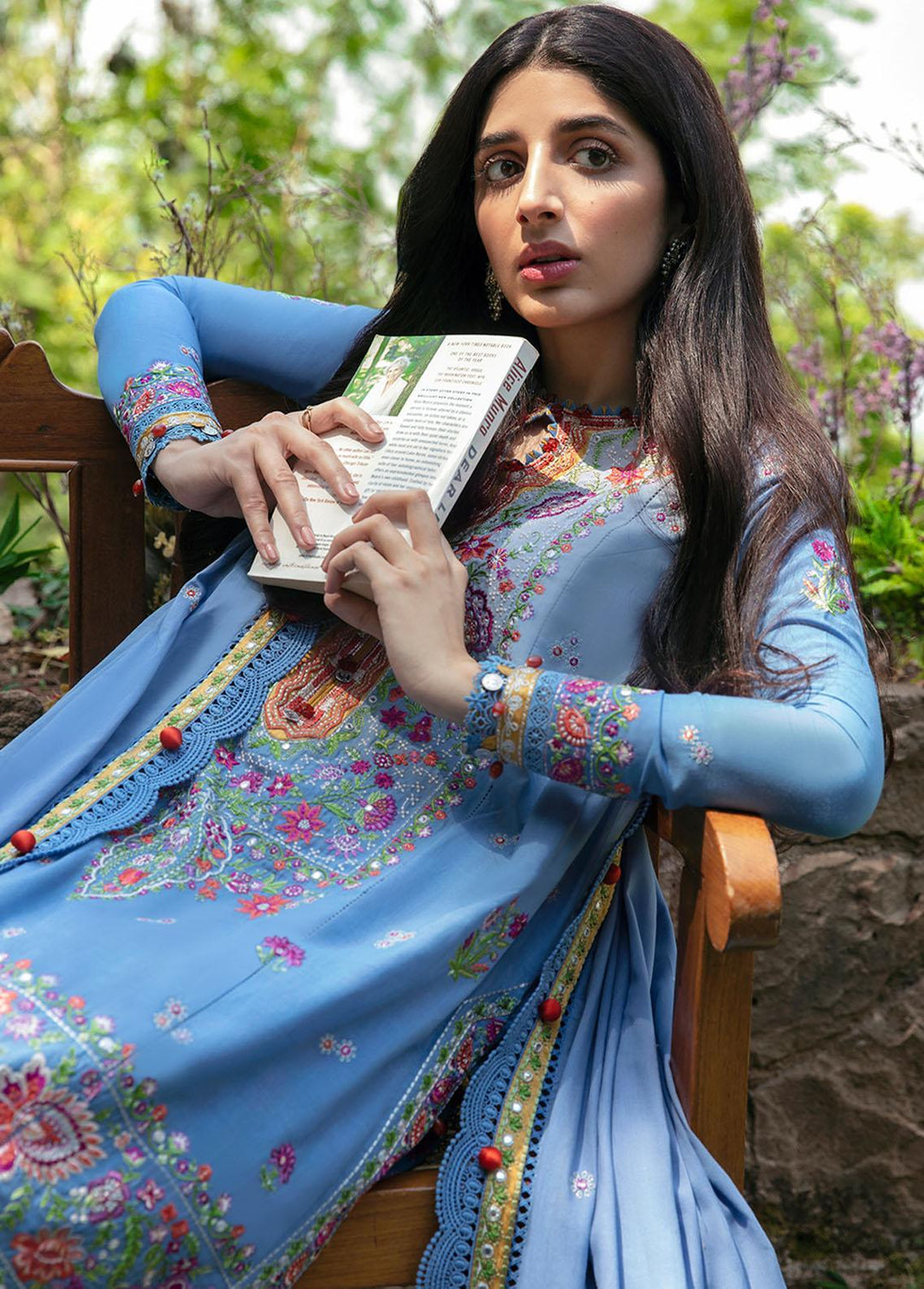 Zaha By Khadijah Shah Embroidered Lawn Suits Unstitched 3 Piece ZKS22F ZF-22-07 MEHR - Festive Collection