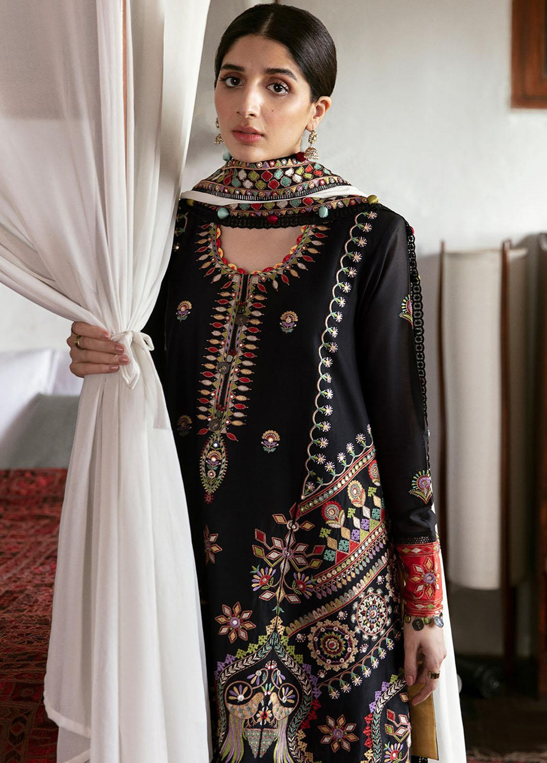 Zaha By Khadijah Shah Embroidered Lawn Suits Unstitched 3 Piece ZKS22F ZF-22-08 NAAHID - Festive Collection