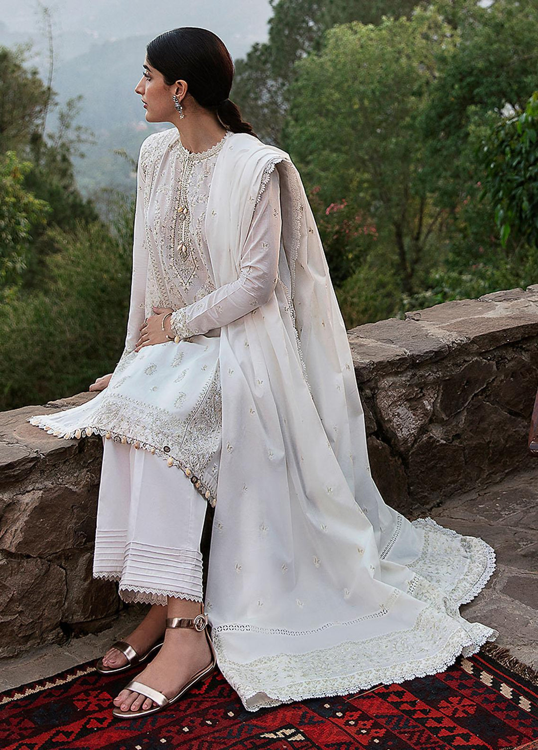 Zaha By Khadijah Shah Embroidered Lawn Suits Unstitched 3 Piece ZKS22F ZF-22-09 SETAREH - Festive Collection