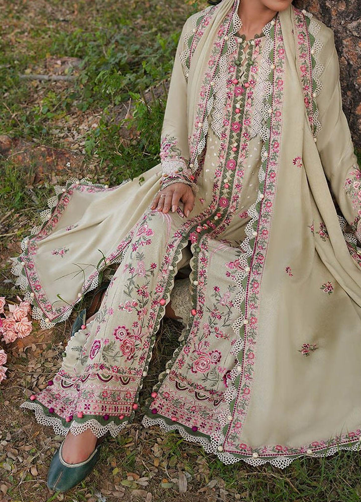 Zaha Embroidered Karandi Suits Unstitched 3 Piece ZKS23W-2 ZW2-23-01 Sarv - Winter Collection