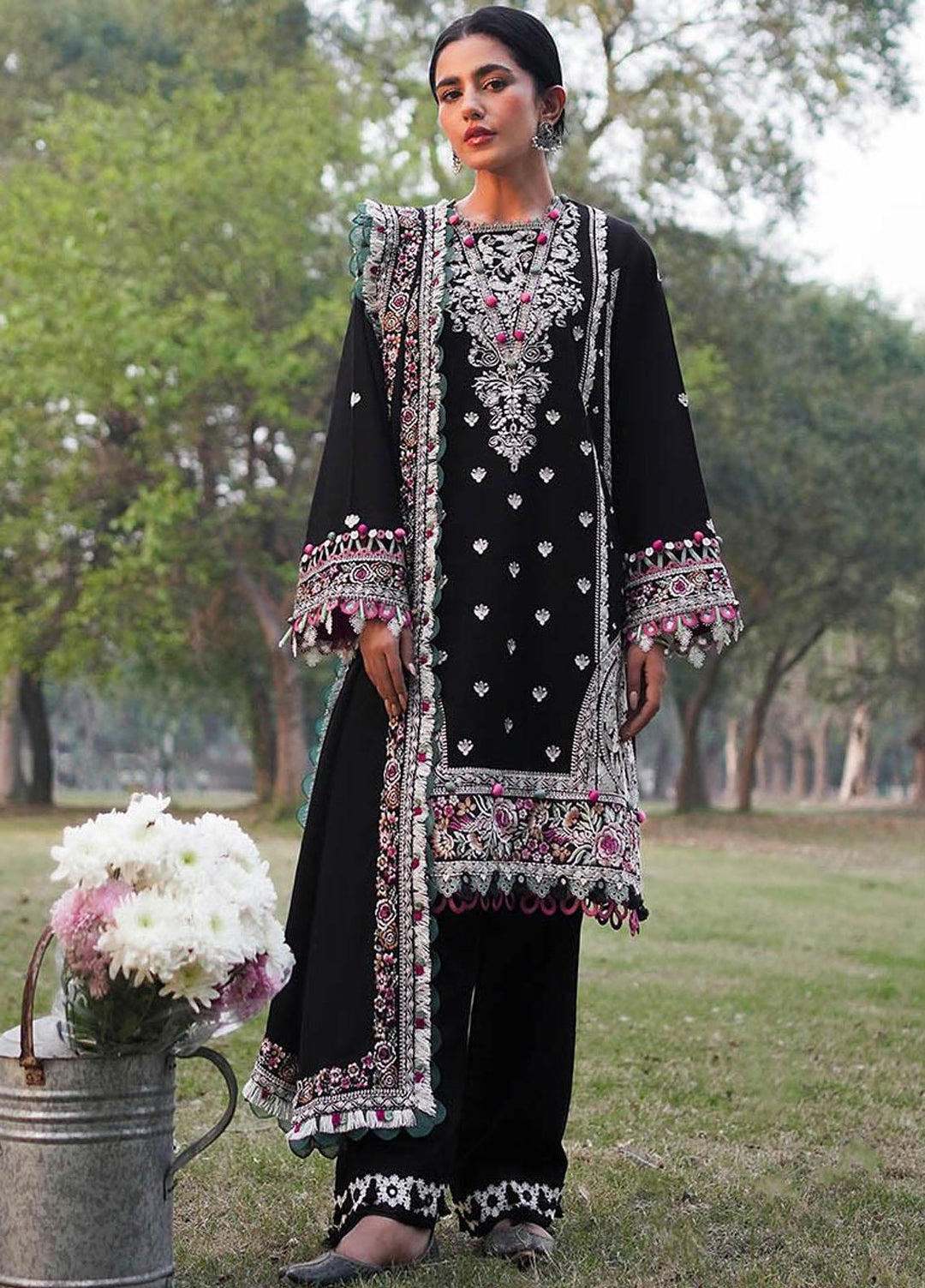 Zaha Embroidered Khaddar Suits Unstitched 3 Piece ZKS23W-2 ZW2-23-04 Talayeh - Winter Collection