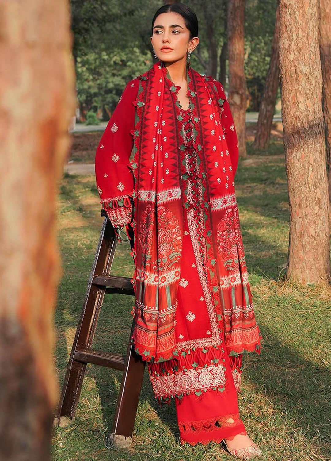 Zaha Embroidered Khaddar Suits Unstitched 3 Piece ZKS23W-2 ZW2-23-05 Lina - Winter Collection