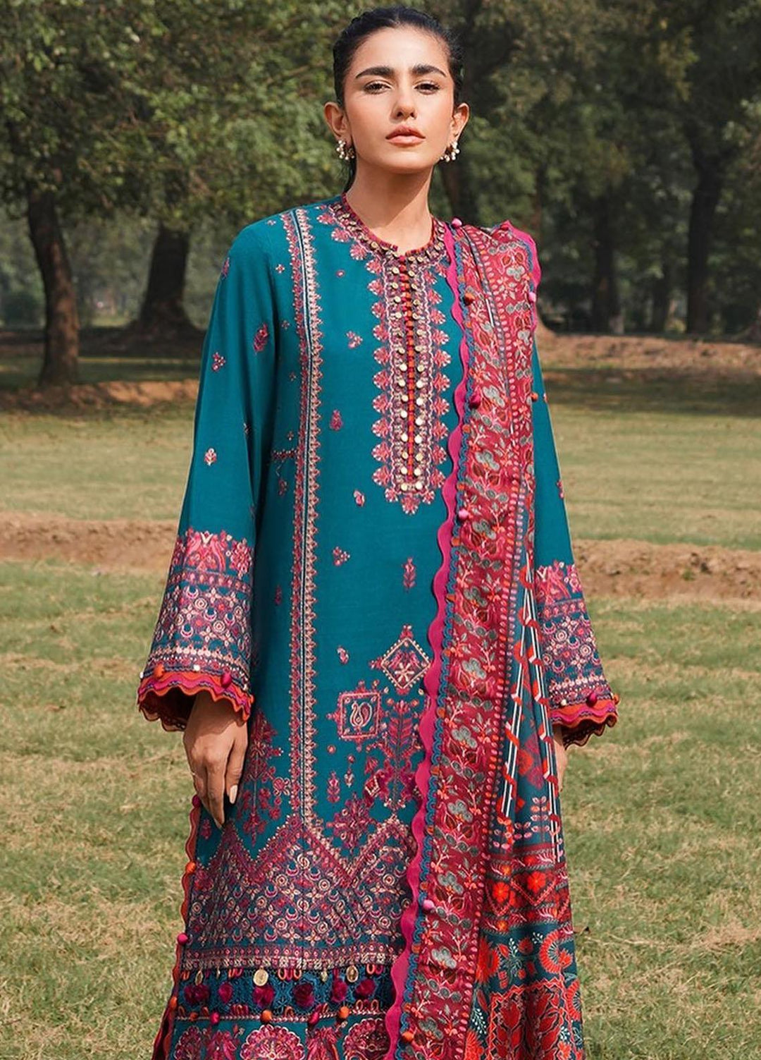 Zaha Embroidered Khaddar Suits Unstitched 3 Piece ZKS23W-2 ZW2-23-06 Jehan - Winter Collection