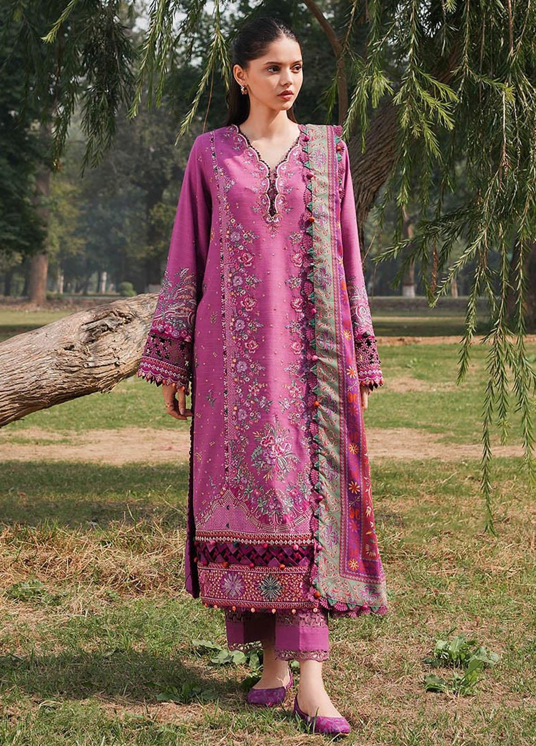 Zaha Embroidered Khaddar Suits Unstitched 3 Piece ZKS23W-2 ZW2-23-08 Negin - Winter Collection