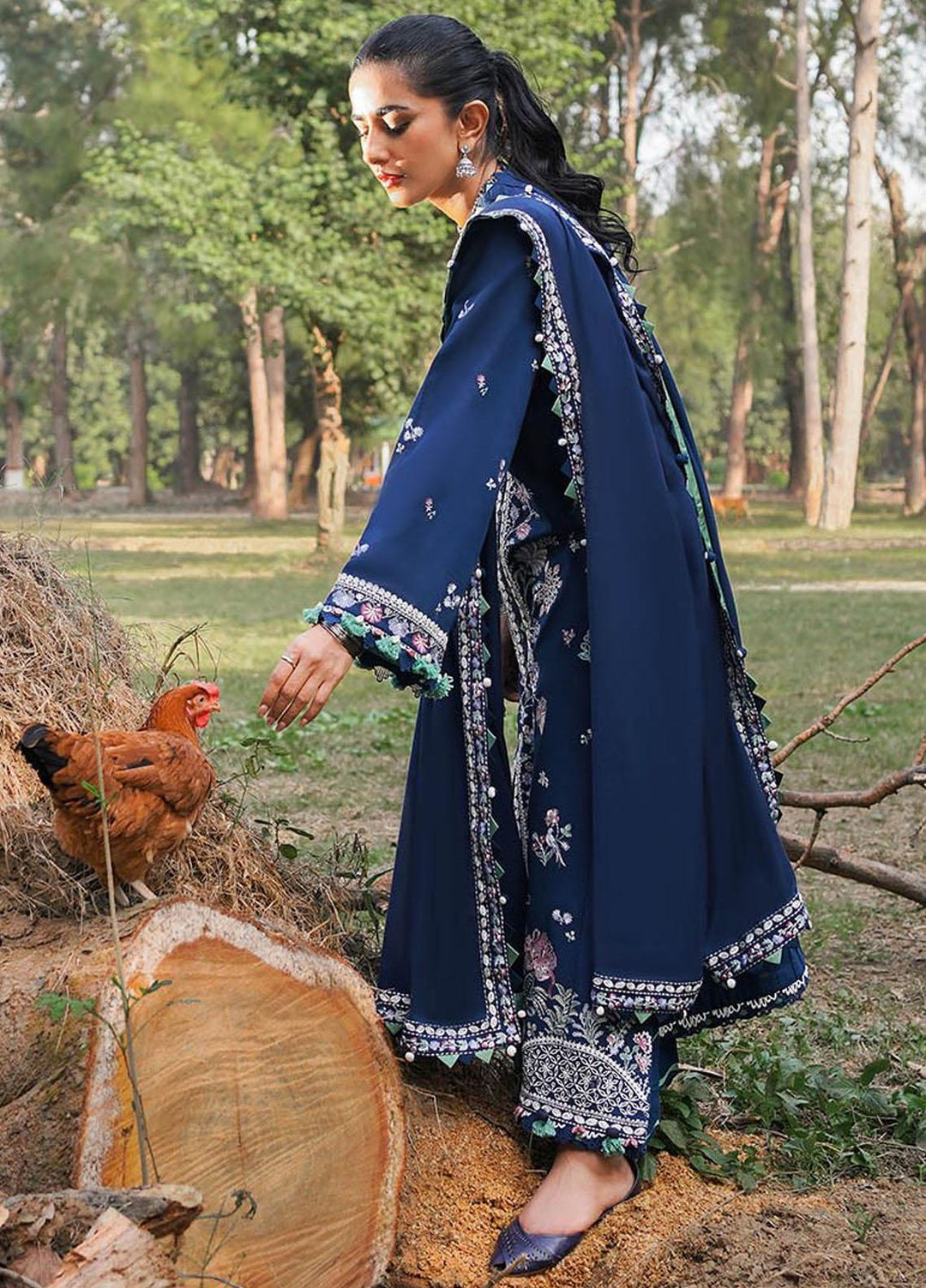 Zaha Embroidered Khaddar Suits Unstitched 3 Piece ZKS23W-2 ZW2-23-09 Zhian - Winter Collection