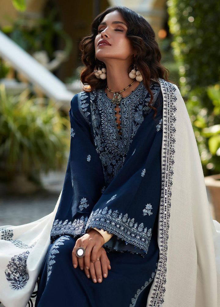 Zaha By Khadijah Shah Embroidered Khaddar Suits Unstitched 3 Piece ZKS22W ZW-22-01 ELMAS - Winter Collection