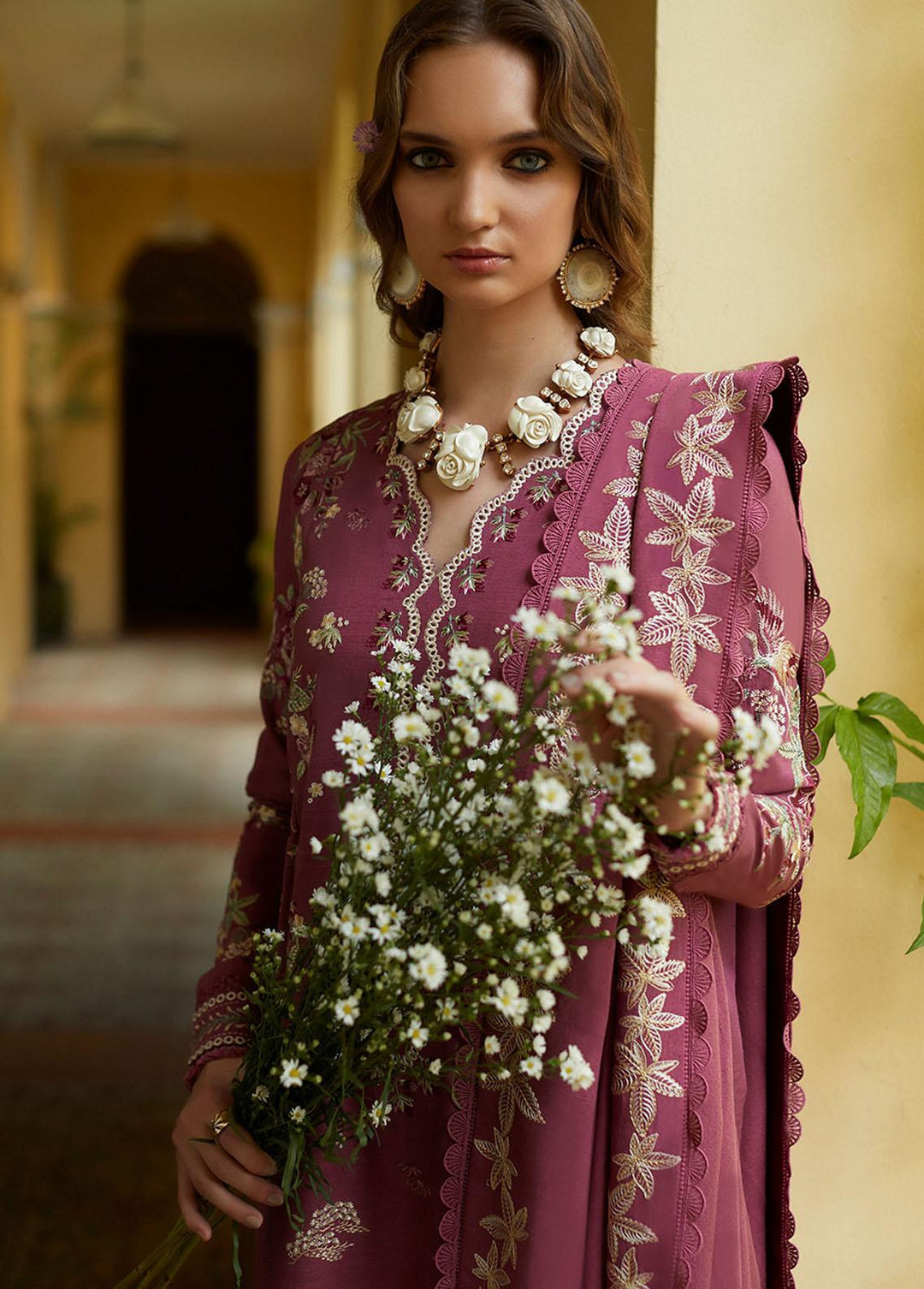 Zaha By Khadijah Shah Embroidered Khaddar Suits Unstitched 3 Piece ZKS22W ZW-22-13 LALAM - Winter Collection