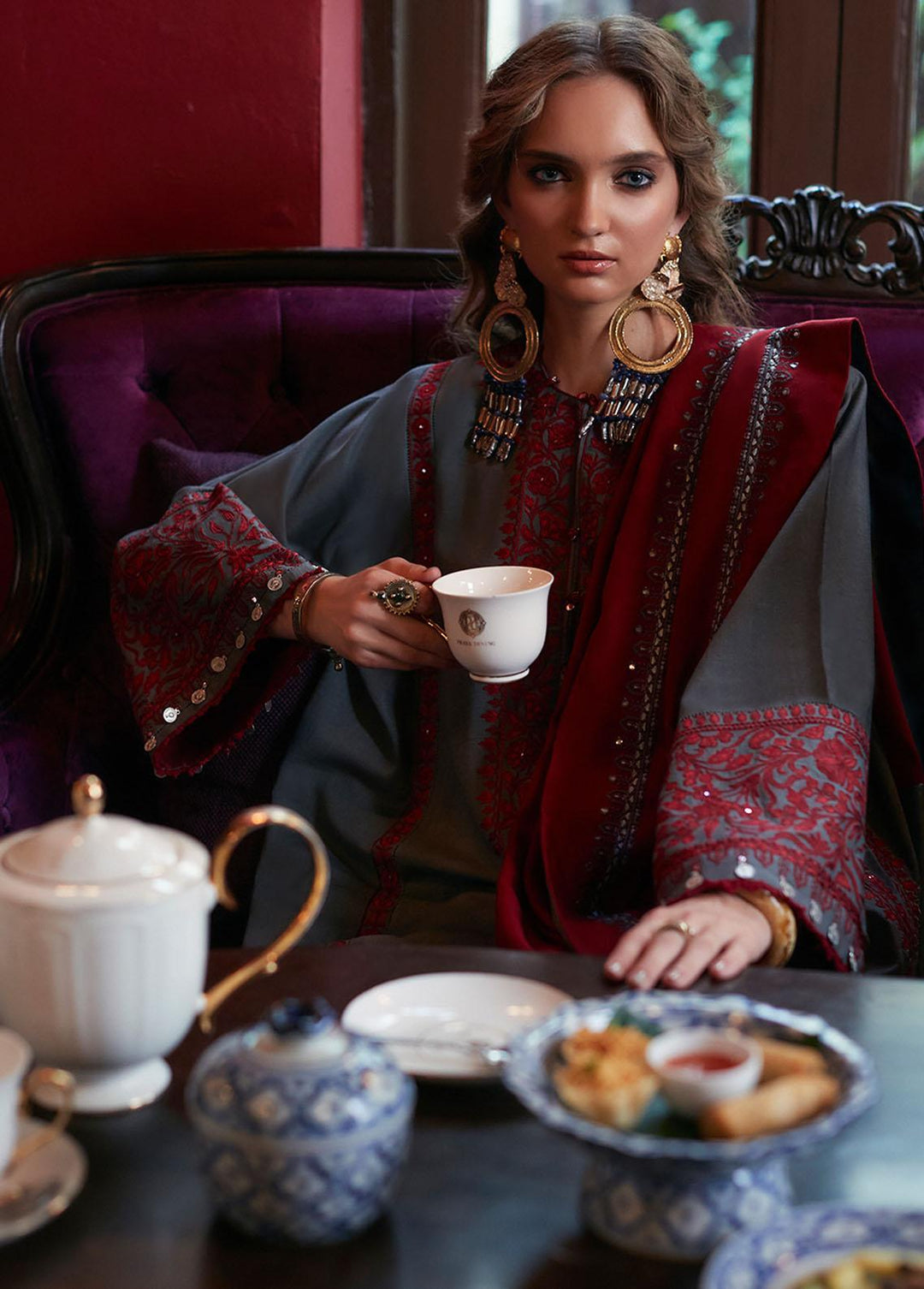 Zaha By Khadijah Shah Embroidered Khaddar Suits Unstitched 3 Piece ZKS22W ZW-22-14 NEHIR - Winter Collection