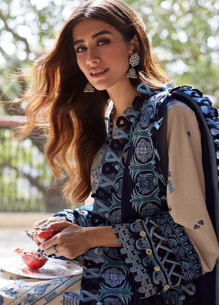 Zaha By Khadijah Shah Embroidered  Suits Unstitched 3 Piece ZKS23W ZW23-07 LINA - Winter Collection