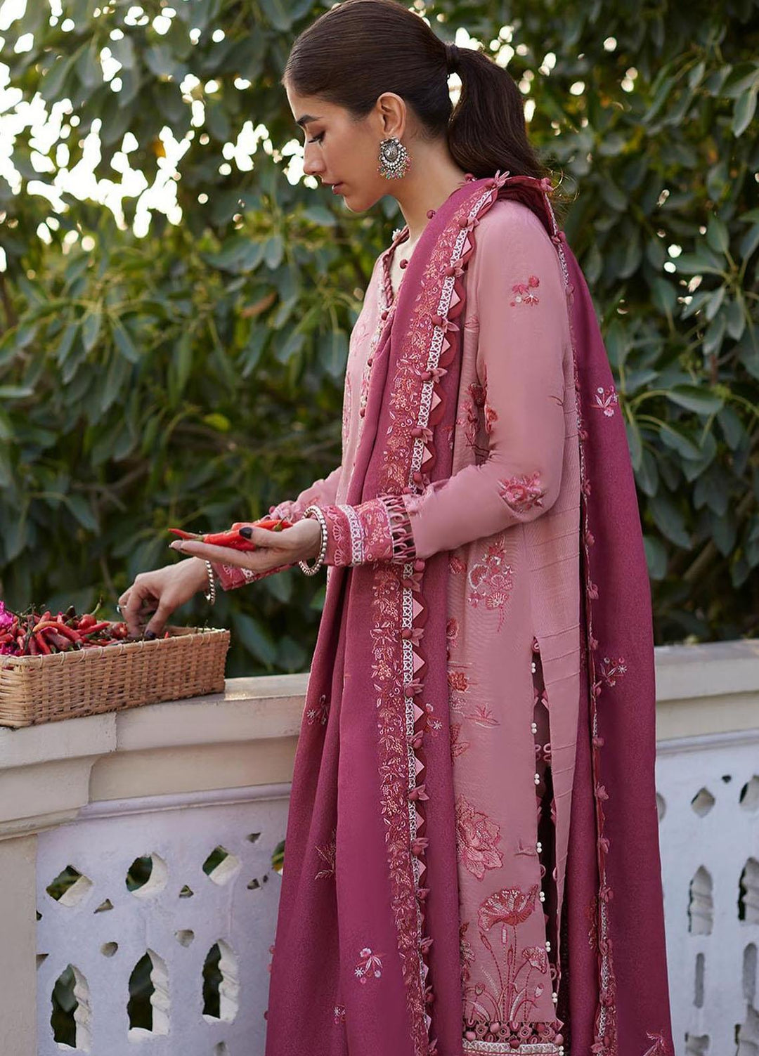 Zaha By Khadijah Shah Embroidered  Suits Unstitched 3 Piece ZKS23W ZW23-08 ELMA - Winter Collection