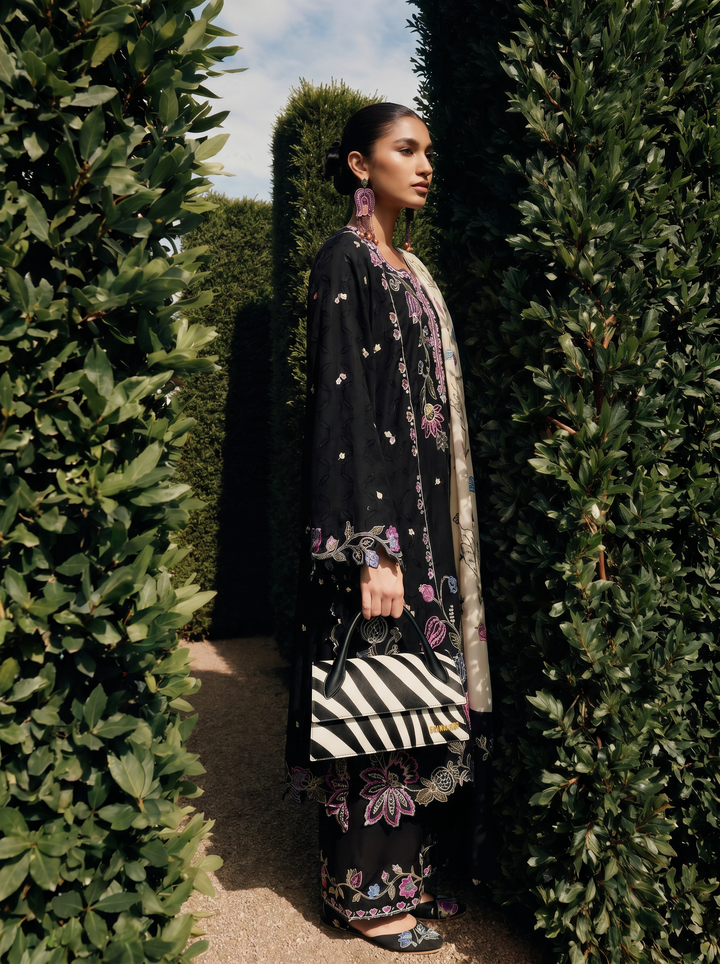Meili by Zaha Unstitched Embroidered Lawn 3 Piece Suit ZK26UML ZL26-07B - Festive Collection