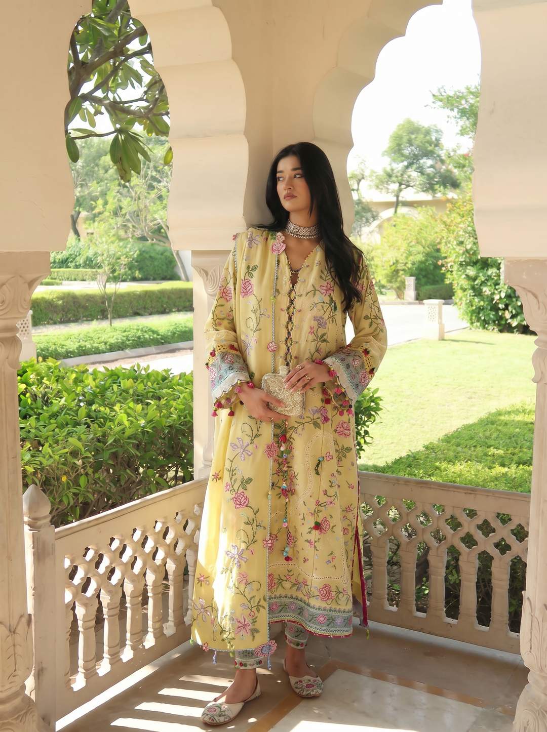 Meili by Zaha Unstitched Embroidered Lawn 3 Piece Suit ZK26UML ZL26-03B - Festive Collection