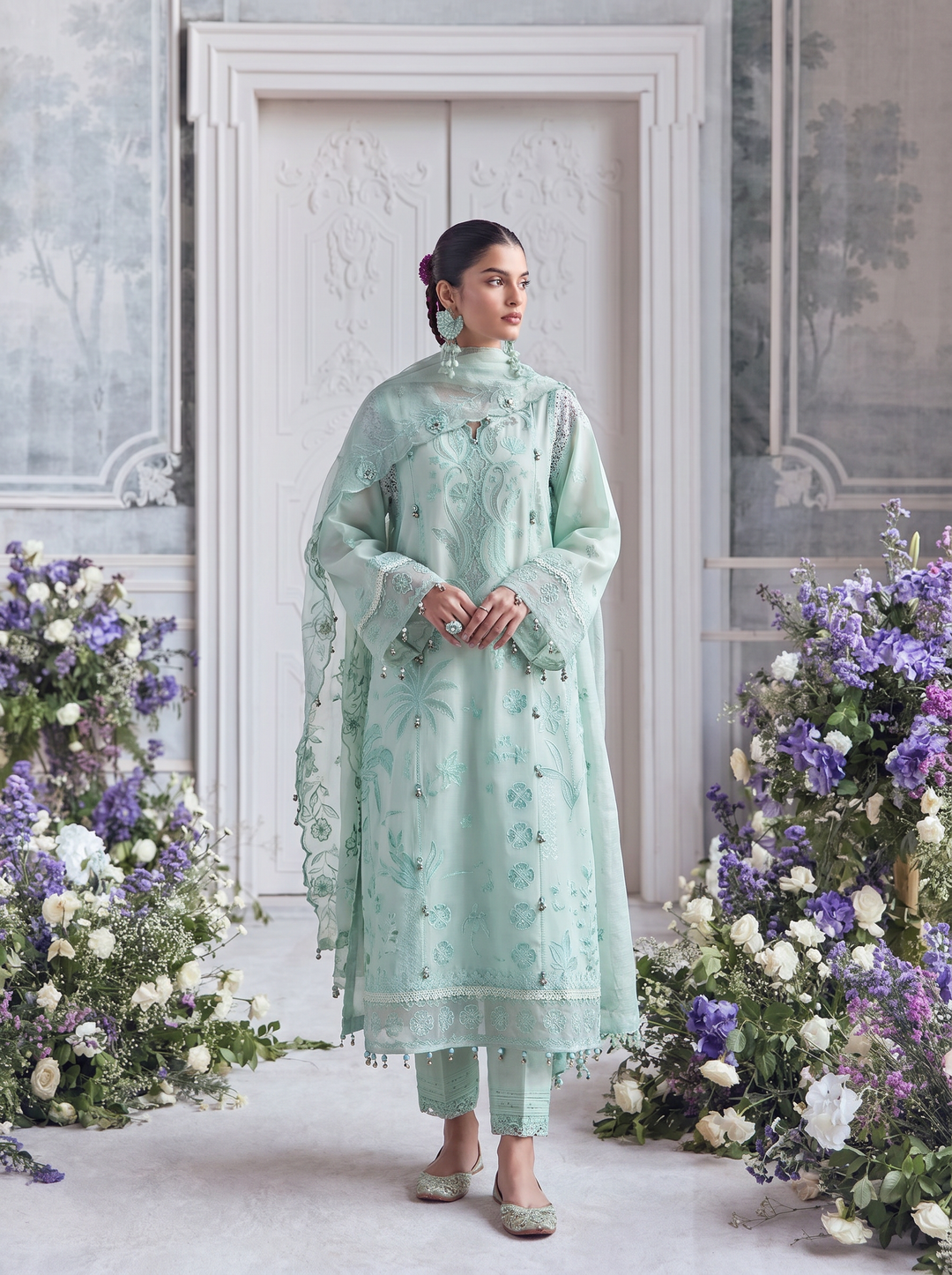 Meili by Zaha Unstitched Embroidered Lawn 3 Piece Suit ZK26UML ZL26-09A - Festive Collection