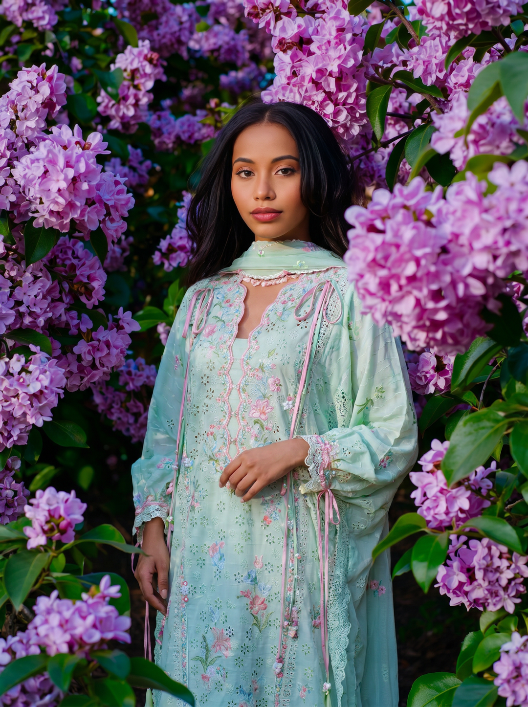 Wild Flower by Zaha Unstitched Embroidered Lawn 3 Piece Suit ZK26UWL ZF26-12 Jade Vine Reverie - Festive Collection