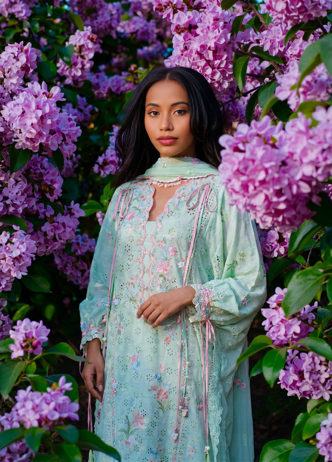 Wild Flower by Zaha Unstitched Embroidered Lawn 3 Piece Suit ZK26UWL ZF26-12 Jade Vine Reverie - Festive Collection