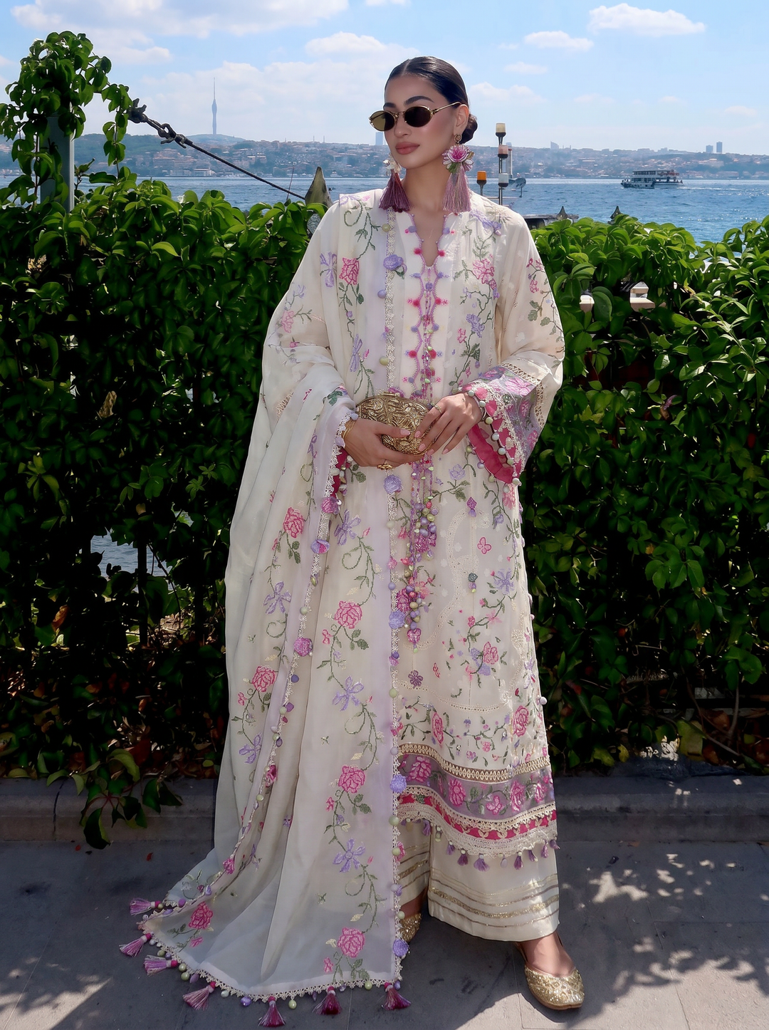 Meili by Zaha Unstitched Embroidered Lawn 3 Piece Suit ZK26UML ZL26-03A - Festive Collection