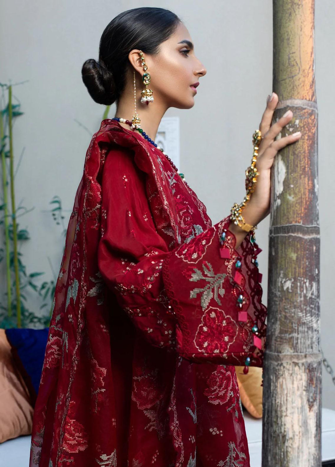 Zahara By Muraad Embroidered Raw Silk Suits Unstitched 3 Piece MU22Z D-002 Zennia - Luxury Collection