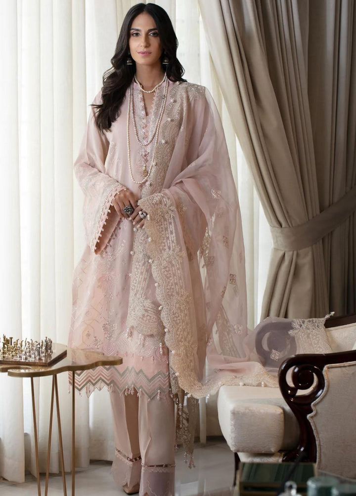 Zahara By Muraad Embroidered Raw Silk Suits Unstitched 3 Piece MU22Z D-005 Peony - Luxury Collection