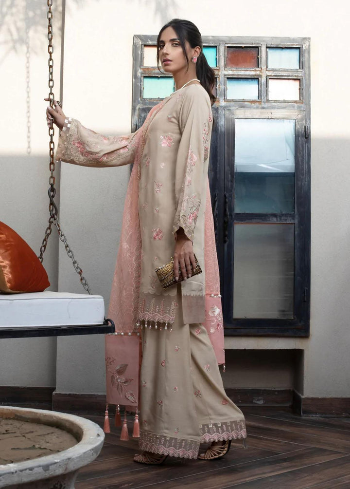 Zahara By Muraad Embroidered Raw Silk Suits Unstitched 3 Piece MU22Z D-008 Dahlia - Luxury Collection