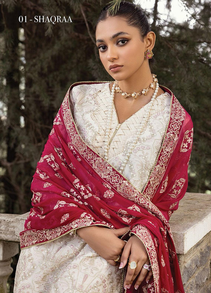 Zahra By Xenia Formals Embroidered Chiffon Suits Unstitched 3 Piece XE23Z D-01 Shaqraa - Luxury Collection