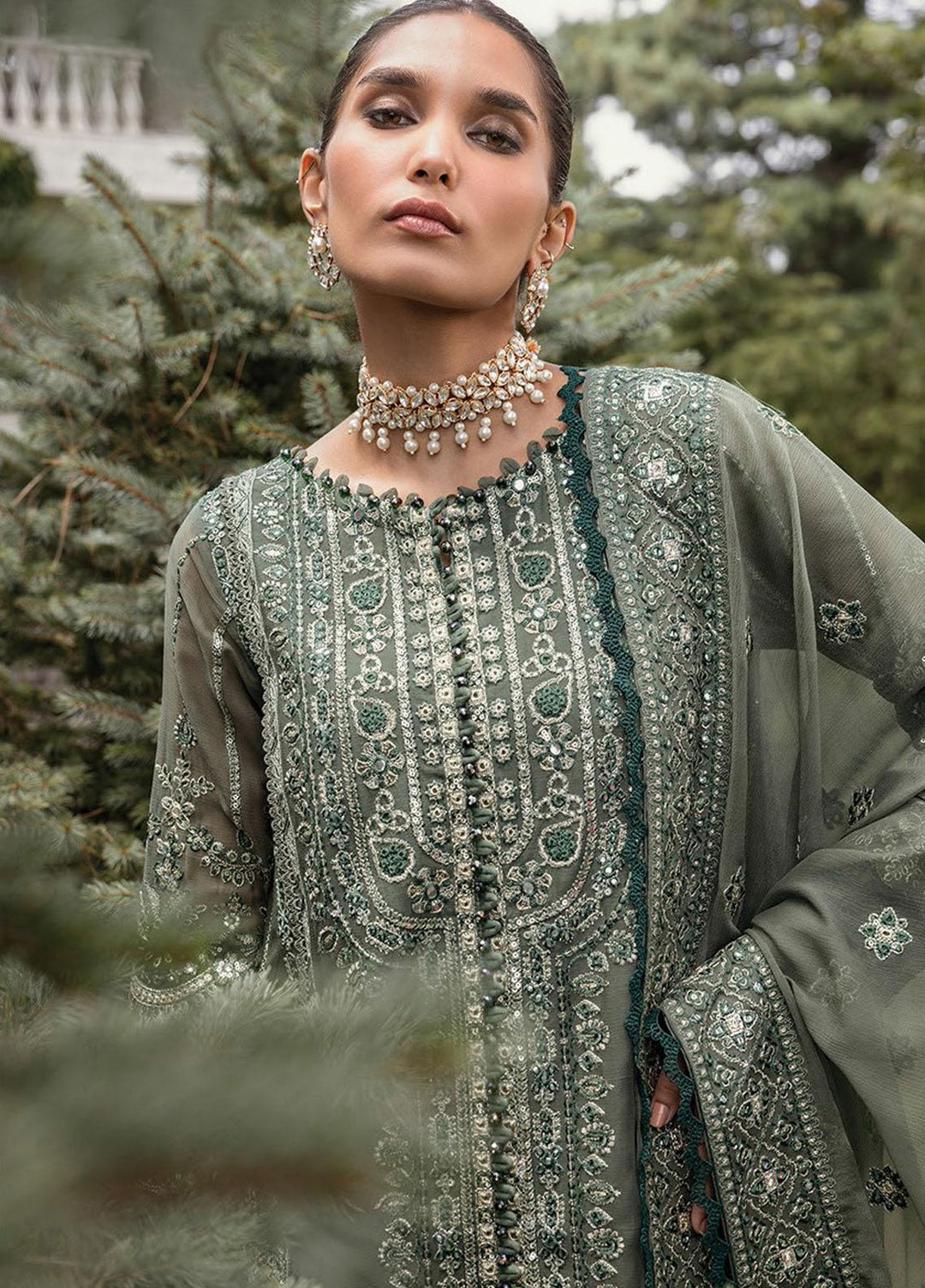 Zahra By Xenia Formals Embroidered Chiffon Suits Unstitched 3 Piece XE23Z D-02 Amvi - Luxury Collection