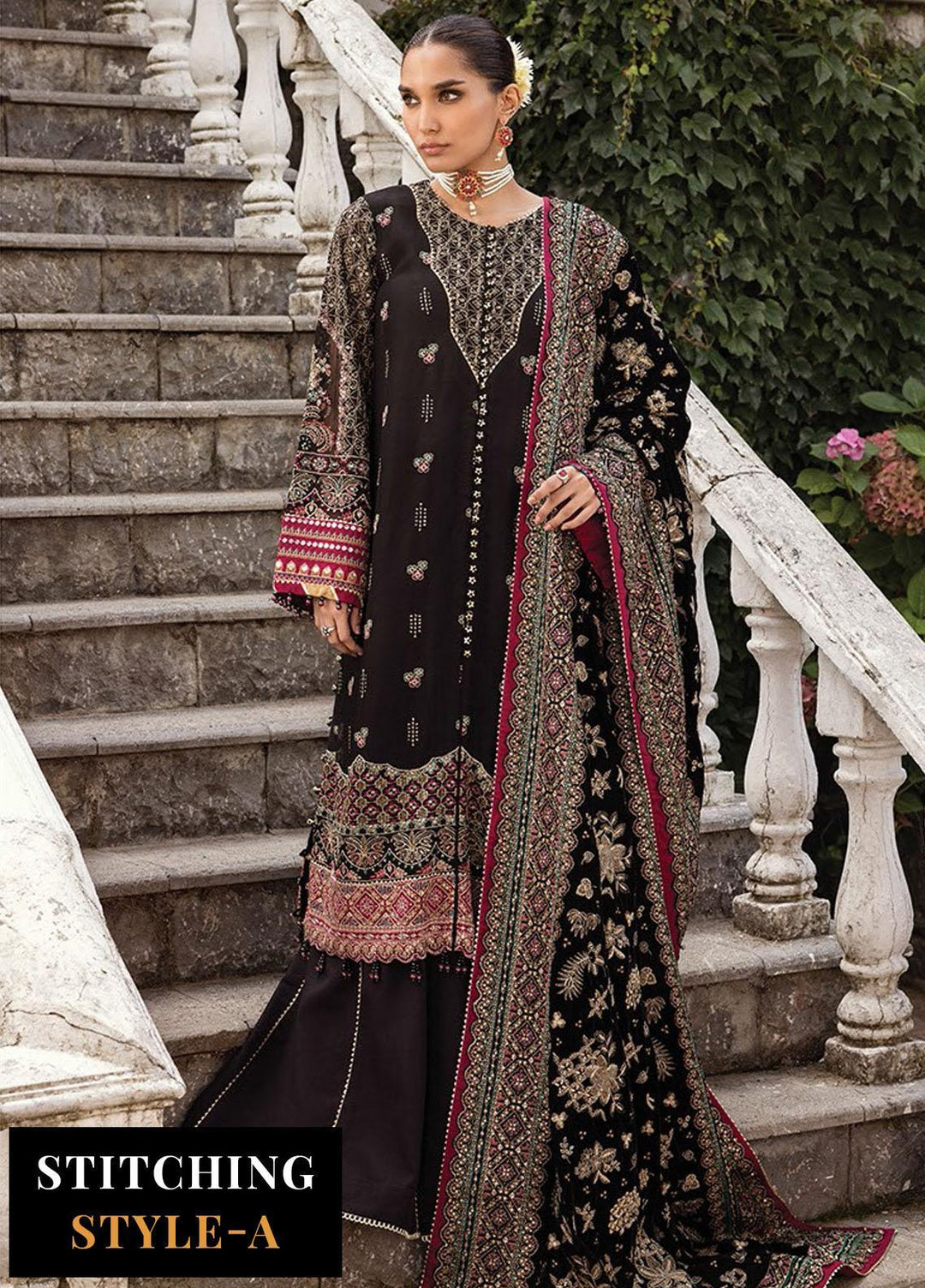 Zahra By Xenia Formals Embroidered Chiffon Suits Unstitched 3 Piece XE23Z D-04 Taalih - Luxury Collection