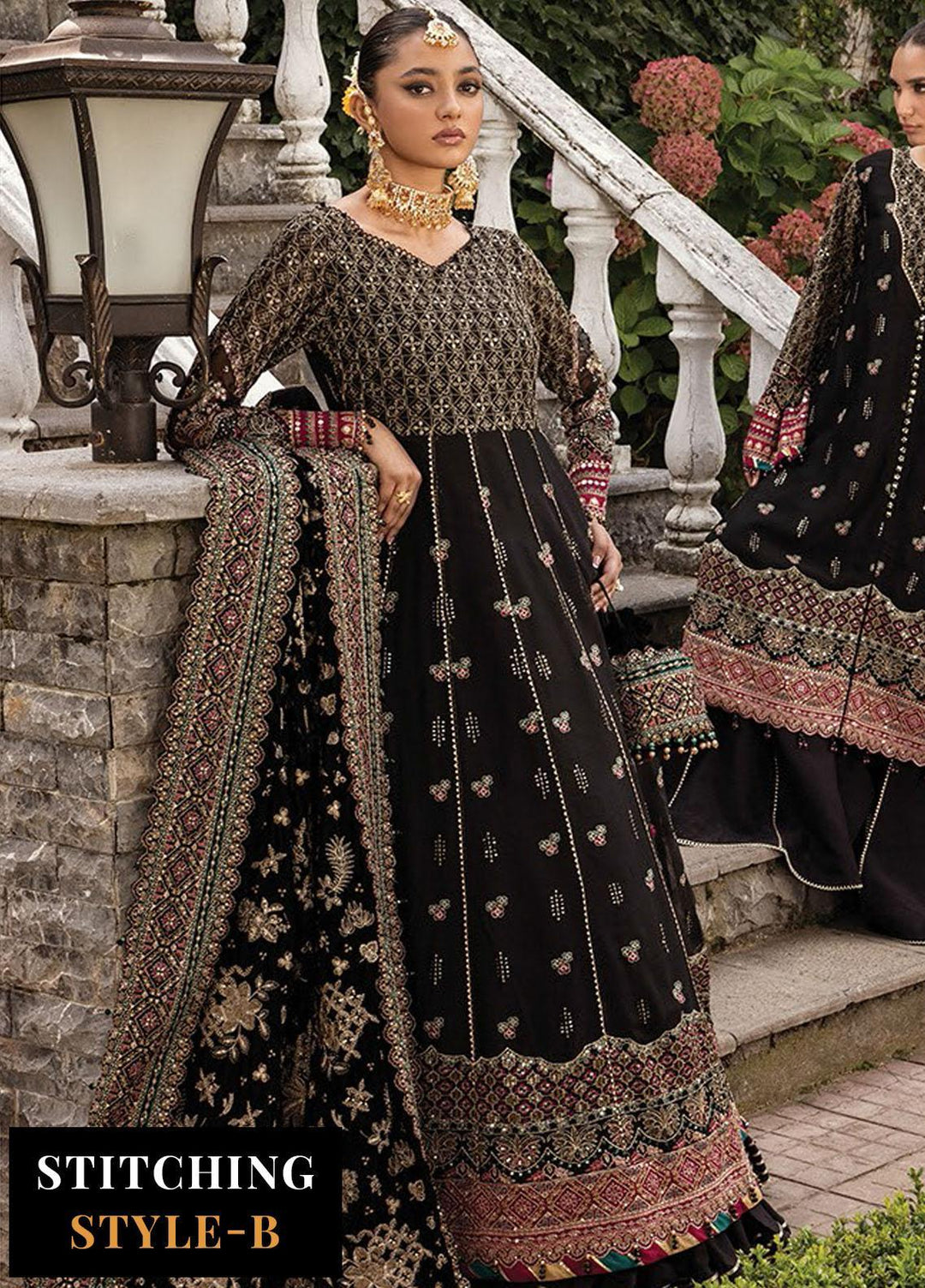 Zahra By Xenia Formals Embroidered Chiffon Suits Unstitched 3 Piece XE23Z D-04 Taalih - Luxury Collection