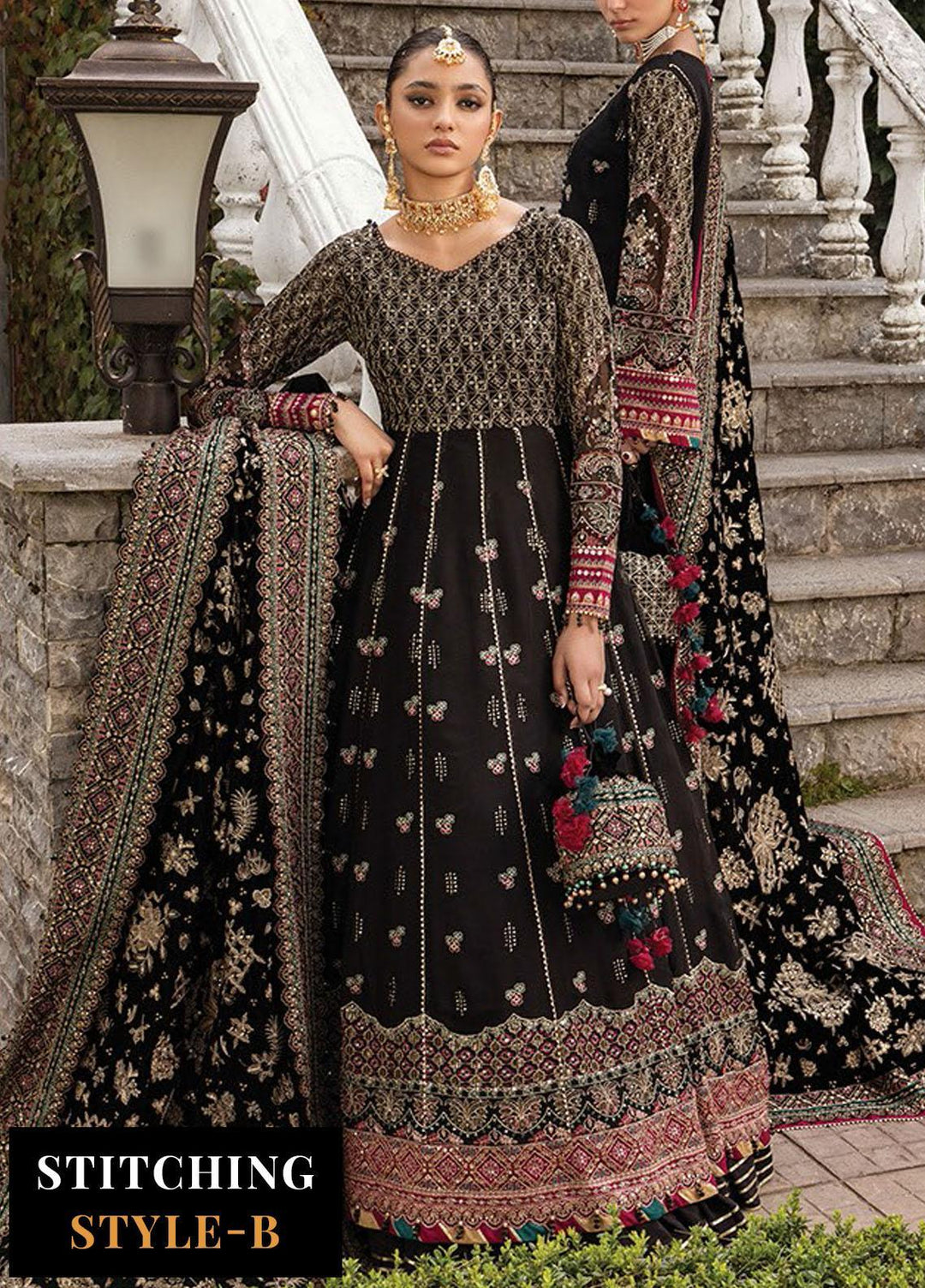 Zahra By Xenia Formals Embroidered Chiffon Suits Unstitched 3 Piece XE23Z D-04 Taalih - Luxury Collection