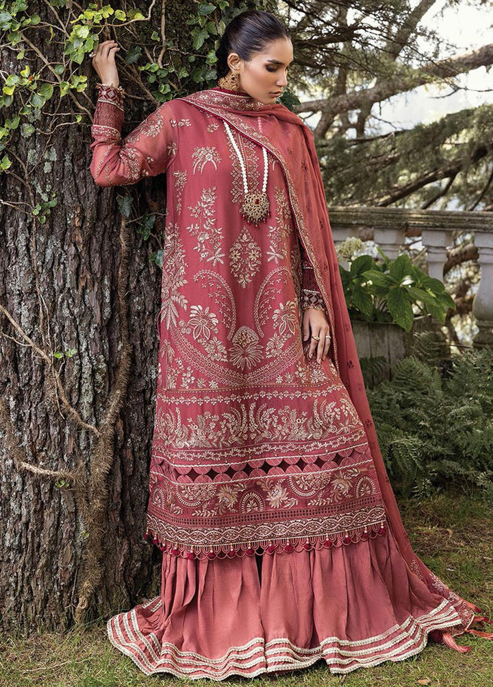 Zahra By Xenia Formals Embroidered Chiffon Suits Unstitched 3 Piece XE23Z D-06 Abha - Luxury Collection