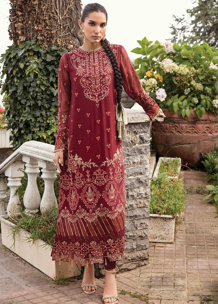 Zahra By Xenia Formals Embroidered Chiffon Suits Unstitched 3 Piece XE23Z D-08 Maheer - Luxury Collection