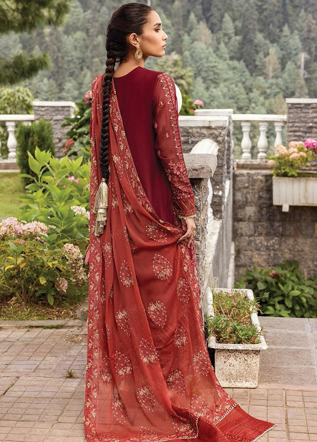 Zahra By Xenia Formals Embroidered Chiffon Suits Unstitched 3 Piece XE23Z D-08 Maheer - Luxury Collection