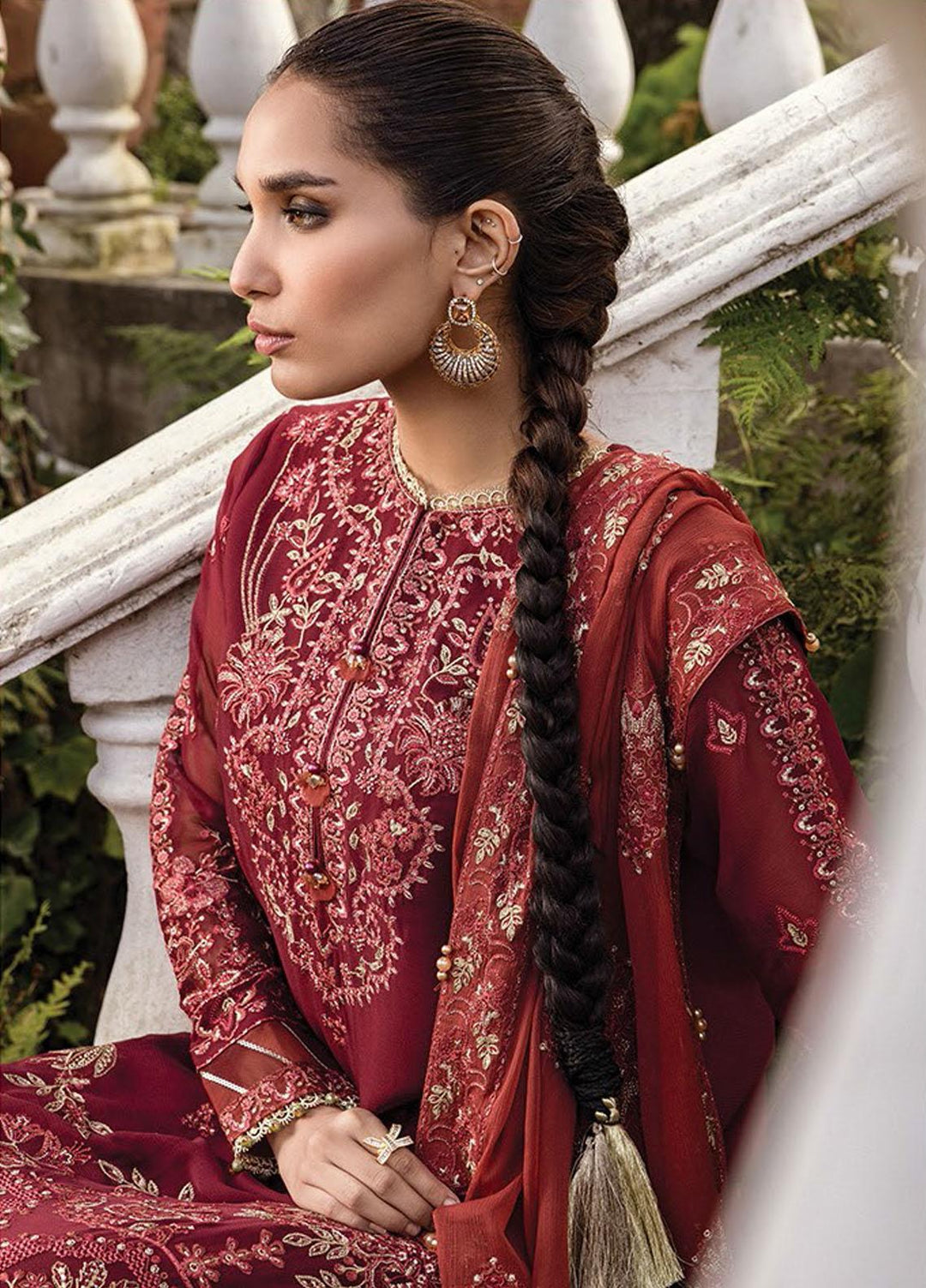 Zahra By Xenia Formals Embroidered Chiffon Suits Unstitched 3 Piece XE23Z D-08 Maheer - Luxury Collection