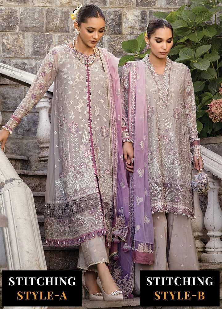 Zahra By Xenia Formals Embroidered Chiffon Suits Unstitched 3 Piece XE23Z D-09 Taif - Luxury Collection