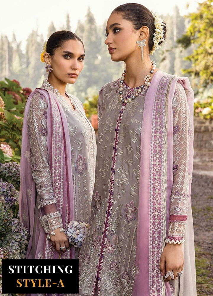 Zahra By Xenia Formals Embroidered Chiffon Suits Unstitched 3 Piece XE23Z D-09 Taif - Luxury Collection