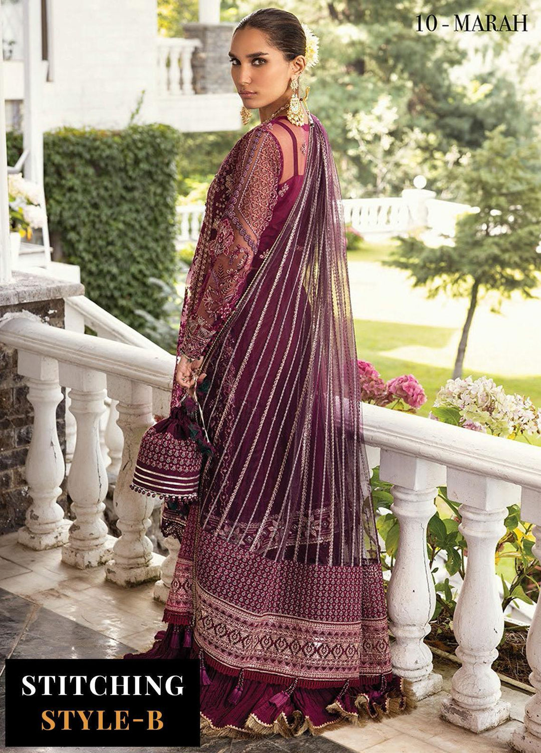Zahra By Xenia Formals Embroidered Net Suits Unstitched 3 Piece XE23Z D-10 Marah - Luxury Collection
