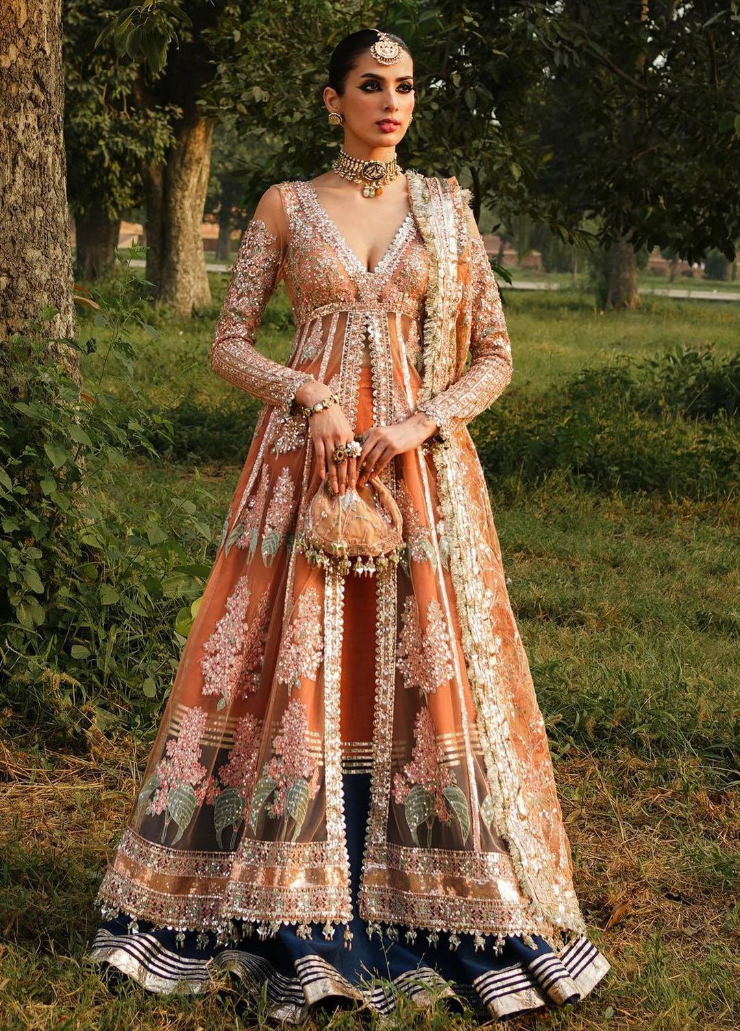 Zaib-un-Nisa by Hussain Rehar Embroidered Net Suits Unstitched 4 Piece HRR23ZN Chaman - Festive Collection