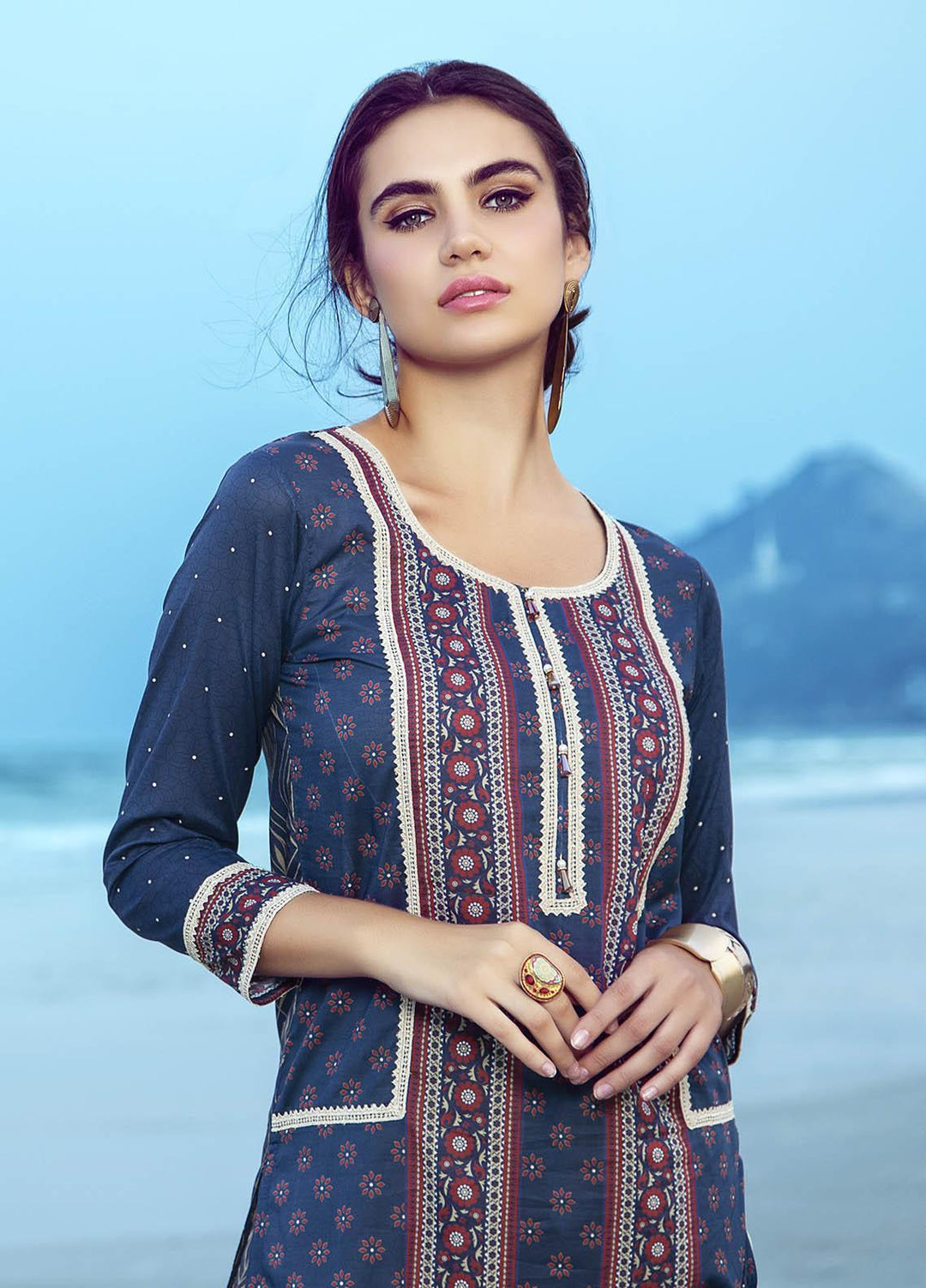 Sanaulla Exclusive Range Embroidered Woolen  Shawl SU21WS 334233 - Woolen Shawls