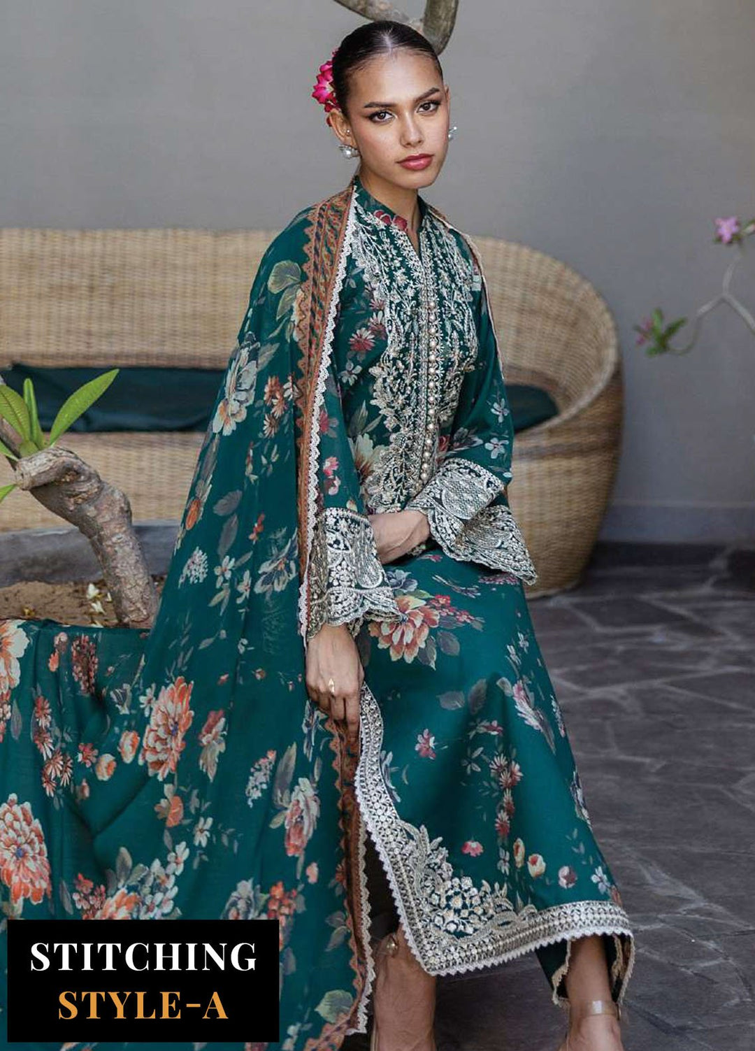 Zainab Chotani Embroidered Lawn Suits Unstitched 3 Piece ZC25TL D-01 Velina - Summer Collection