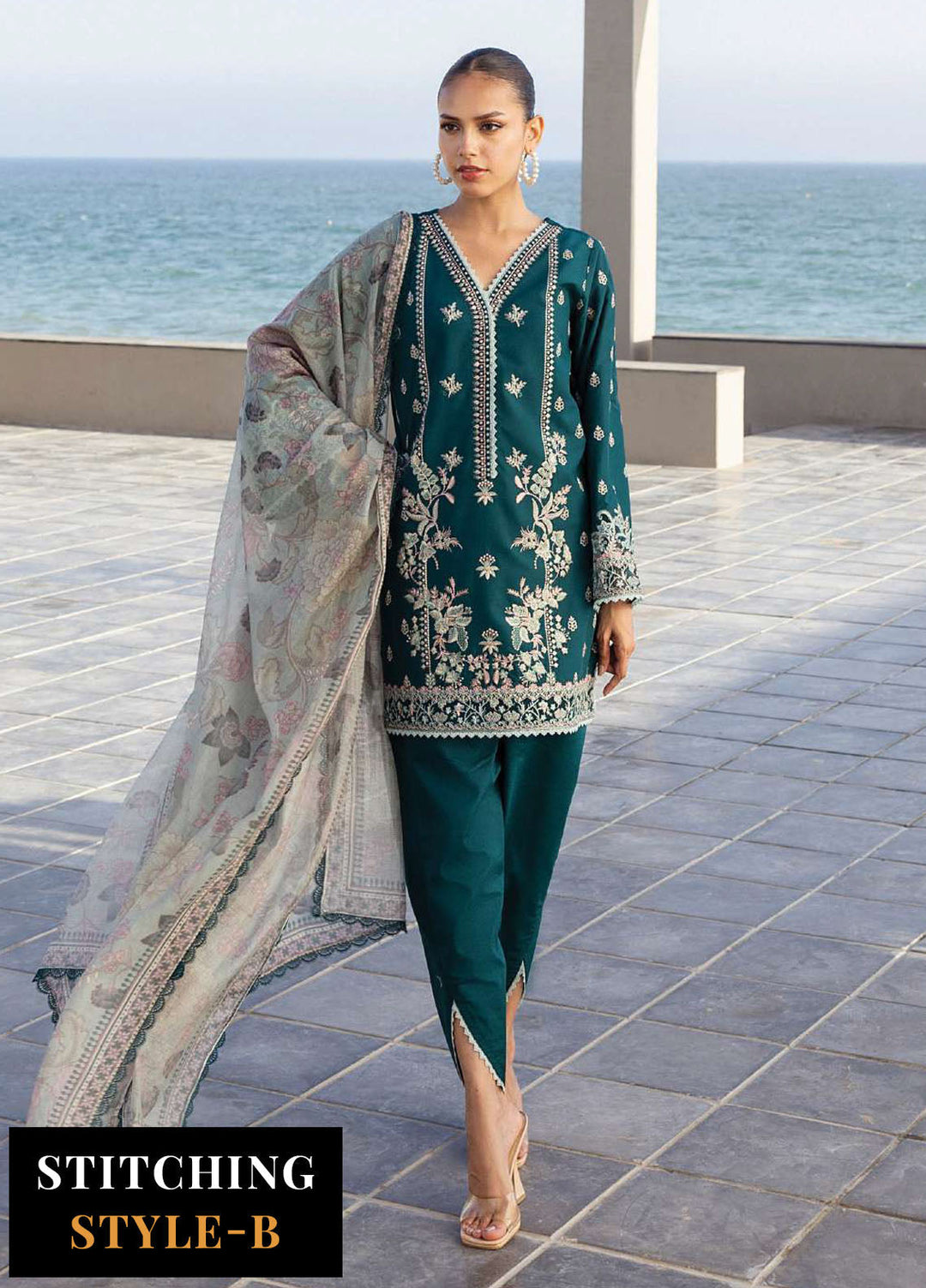 Zainab Chotani Embroidered Lawn Suits Unstitched 3 Piece ZC25TL D-01 Velina - Summer Collection