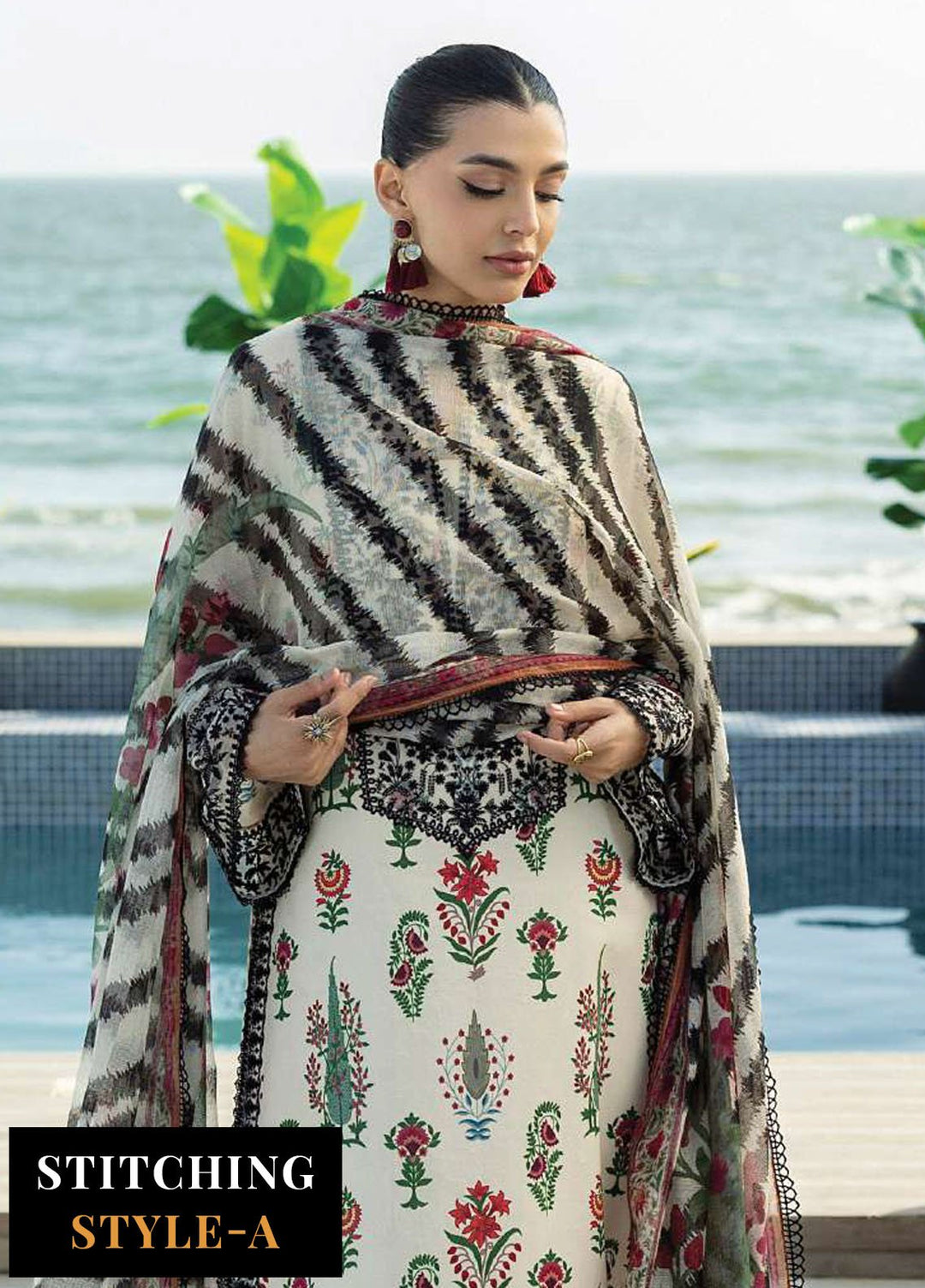 Zainab Chotani Embroidered Lawn Suits Unstitched 3 Piece ZC25TL D-05 Azureh - Summer Collection